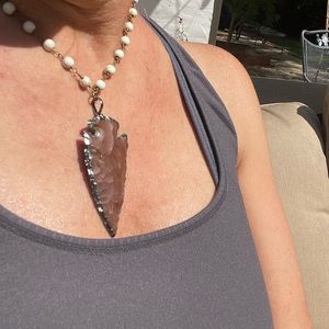 BoHo necklaces, heart, arrow head.  Natural amethyst and peridot rocks